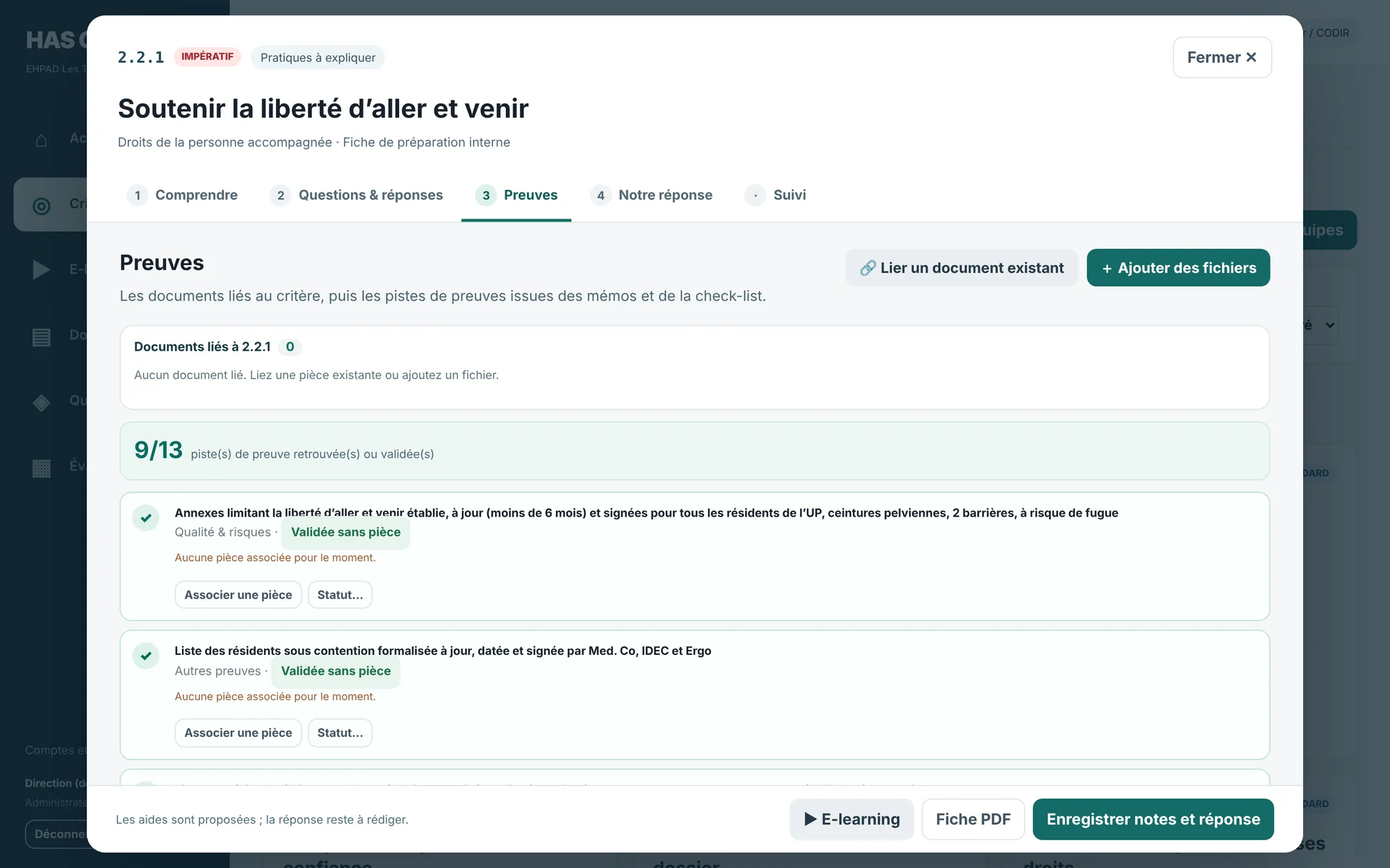 GRAALHAS : pistes de preuves d’un critère